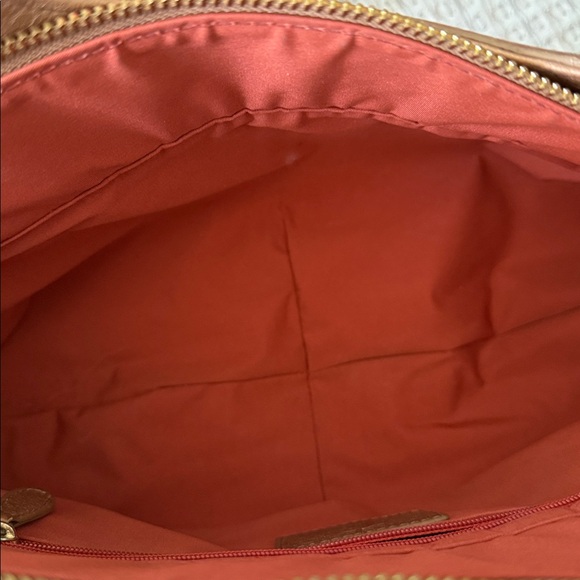 Cole Haan Tan Leather Shoulder Bag with Gold Accents - Picture 4 of 5